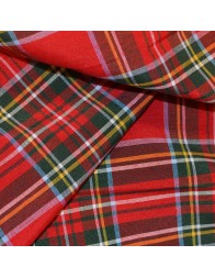 Tartan fabric by the meter 100% pure cotton width 280 cm - Red