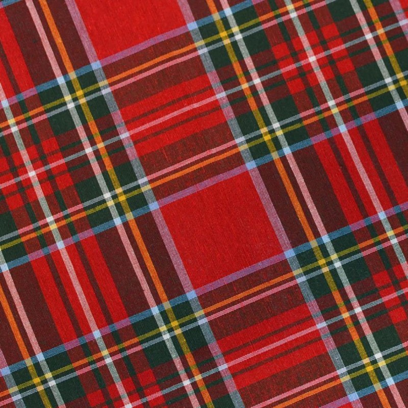 Tessuto Tartan al metraggio 100% puro cotone altezza 280 cm - Rosso