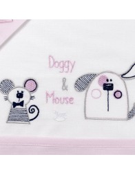 Doggy e Mouse - Set lenzuola culletta e carrozzina Mio Piccolo LC927RR