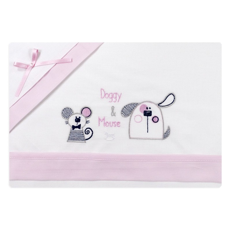 Doggy & Mouse - Cot sheet set by Mio Piccolo LL927RR