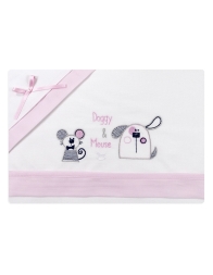 Doggy e Mouse - Set lenzuola culla lettino Mio Piccolo LL927RR