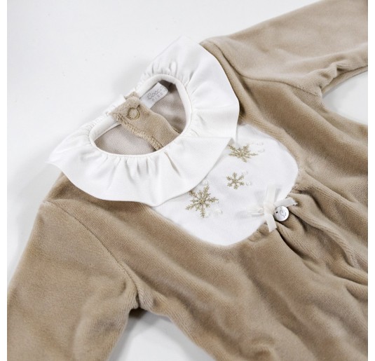Coccode chenille onesie with batiste collar C58002 2