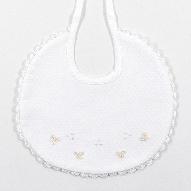 Bib piquet cotton hand embroidered BAVP10PA