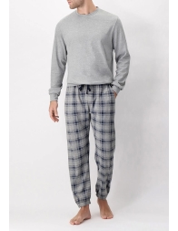 Warm cotton interlock pajamas tartan print by Perofil VPRT92676