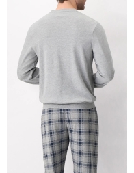 Pigiama caldo cotone interlock stampa tartan Perofil VPRT92676