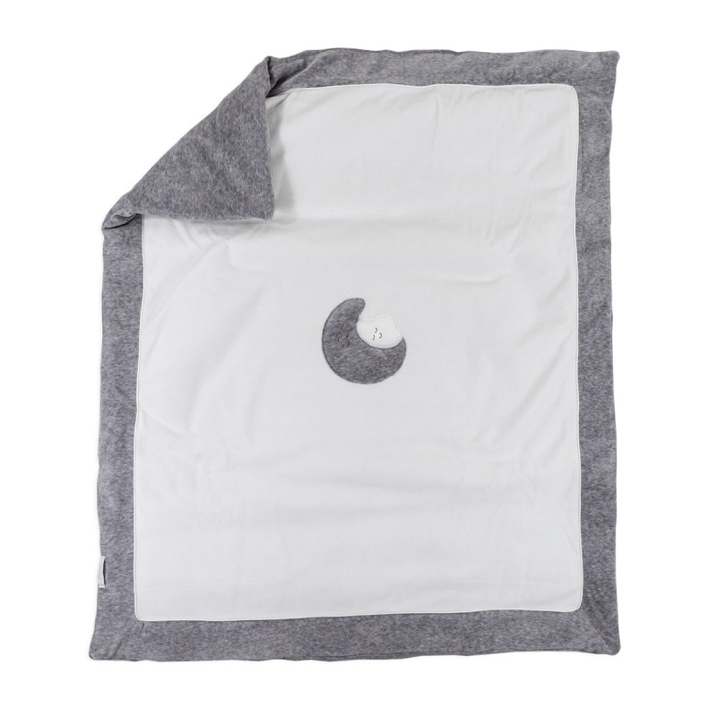 Cloud & Moon Grey - Blanket chenille for crib pram Coccode' C58453C-GR