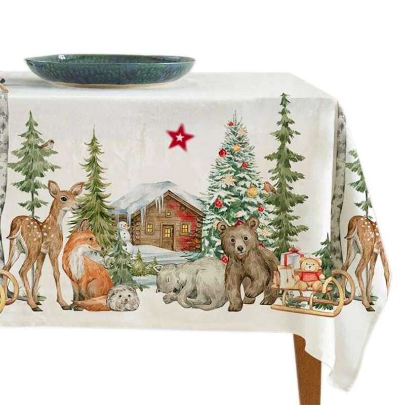 Forest - christmas tablecloth pure cotton - various sizes: