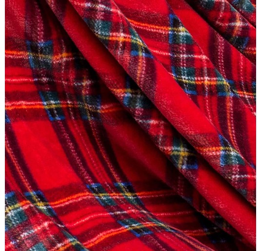 Tartan - plaid in soft and fluffy fleece 130x160 cm 2