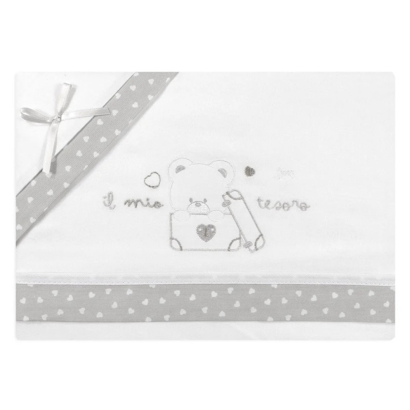 Flannel cradle bed sheet set Mio Piccolo FLC921GR