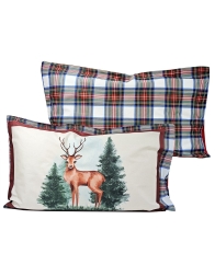 Cervo - set 2 Federe guanciale in puro cotone stampa digitale HD