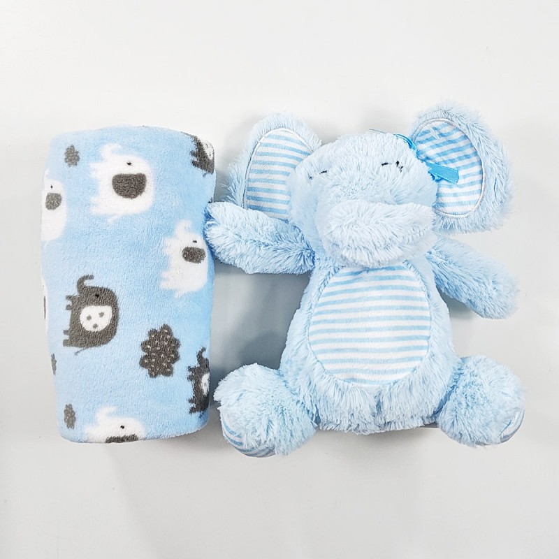 Elephant Blue - set peluches with blanket Nazareno Nabrielli NG4751AZ