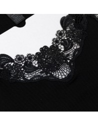 Wide shoulder top with macrame lace by Artimaglia 8515