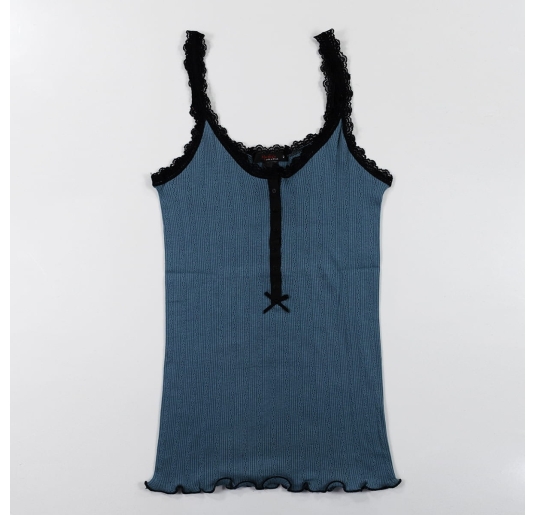 Marta - Top spallina caldo cotone con pizzo Ma.Di.Va 2