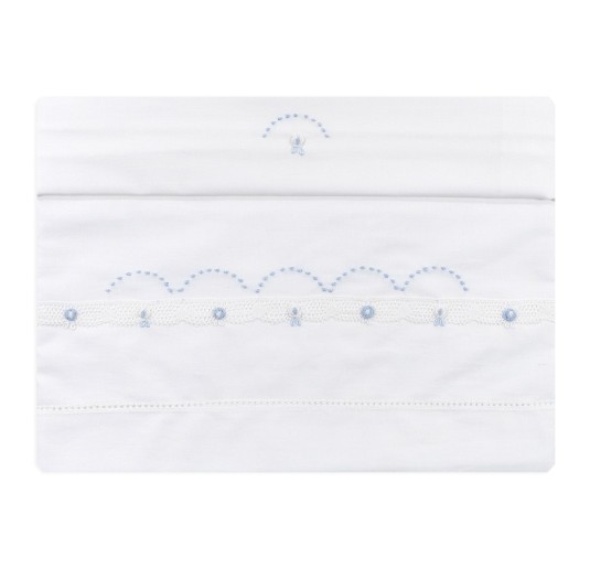 Lenzuolino ricamato a mano culla carrozzina LC45346AZ 2