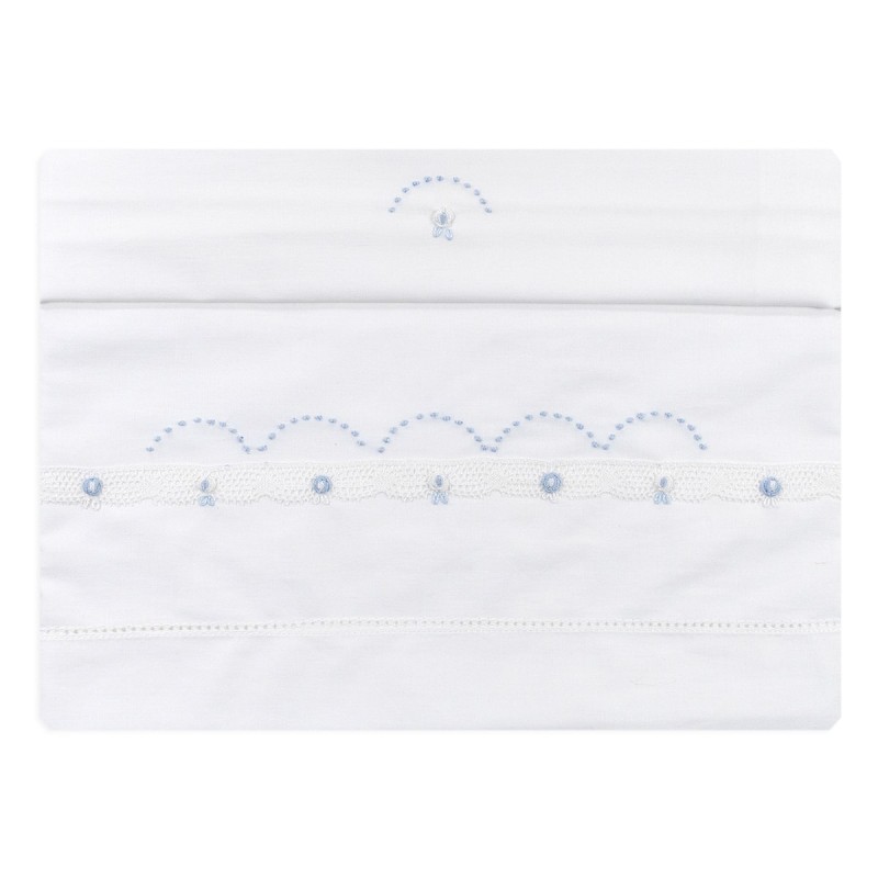 Cradle pram sheet set embroidered by hand LC45346AZ