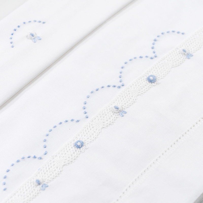 Cradle pram sheet set embroidered by hand LC45346AZ