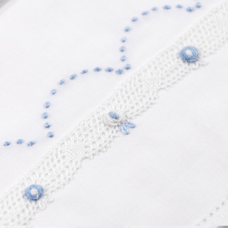 Cradle pram sheet set embroidered by hand LC45346AZ