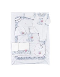 Coordinated 6 pieces newborn cotton layette Teneri & Belli B256