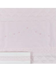 Set Copertina e Lenzuola ricamati a mano culla carrozzina CL50095RR