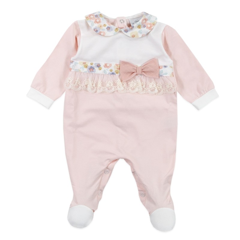 Tutina in cotone jersey con fiocchetto Le Chicche TU5600