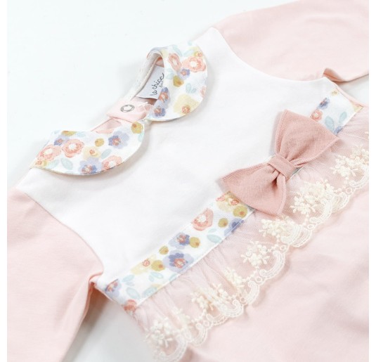 Tutina in cotone jersey con fiocchetto Le Chicche TU5600 2