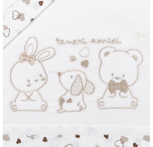 Tender Friends - Cradle Pram sheet set Mio Piccolo LC948PA 2