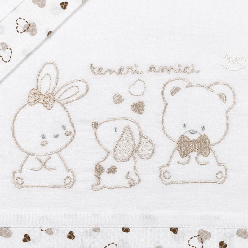Teneri Amici - Set lenzuola culletta... Teneri Amici - Set lenzuola culletta...