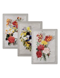 Flowers - set of 3 pure cotton dish towels with HD digital print