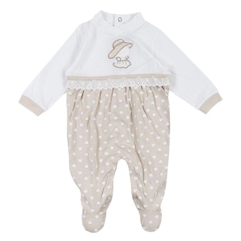 Baby onesie cotton with hearts Bidibimbo T1698A