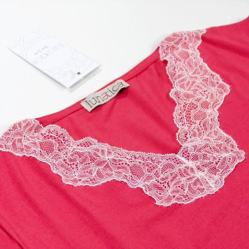 Short pajamas with applied lace by...