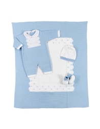 Coordinato bauletto corredino neonato in filo cotone by Stella EP83