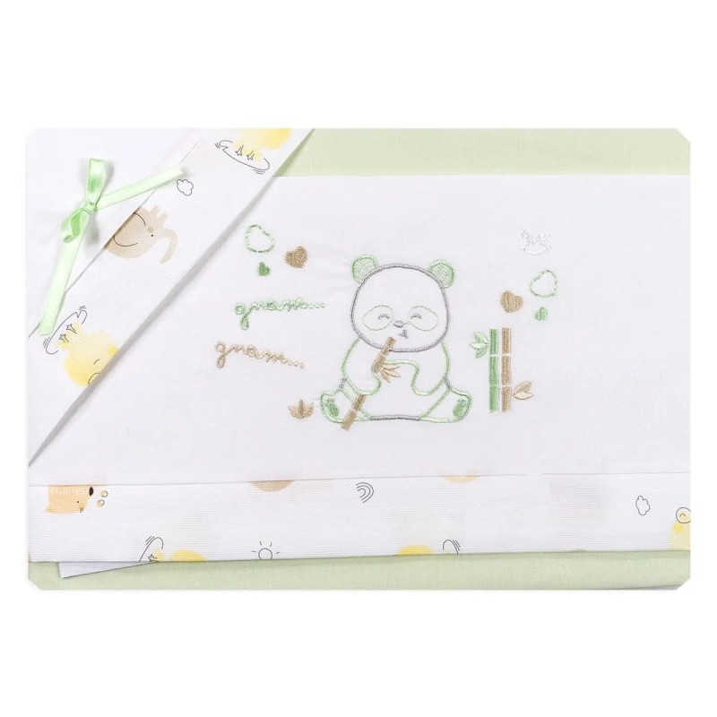 Gnam Gnam - Cot Crib bed sheet set Mio Piccolo LL951