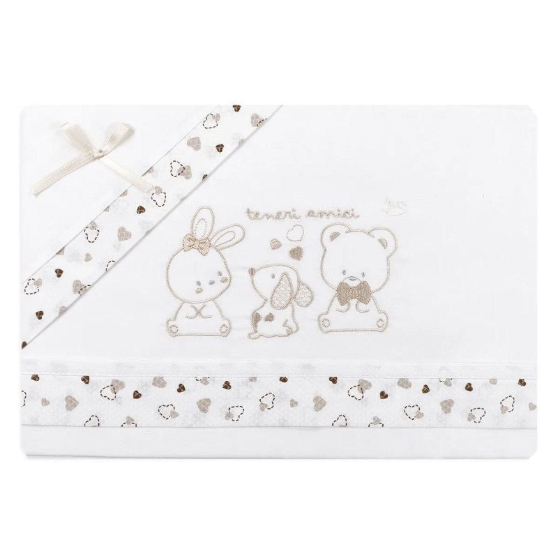 Tender Friends - Cot Crib bed sheet set Mio Piccolo LL948