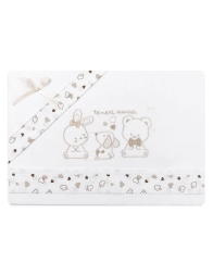 Tender Friends - Cot Crib bed sheet set Mio Piccolo LL948 - Cream