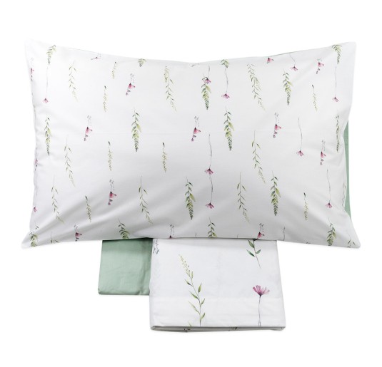 Fern & Flowers - Double Bed Sheets Set Bedspread effect by Corredo Italiano® 2