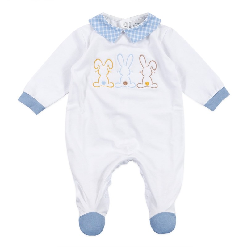 Coniglietti - Set bauletto corredino neonato cotone by Le Chicche - Tutina