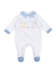 Coniglietti - Set bauletto corredino neonato cotone by Le Chicche - Tutina