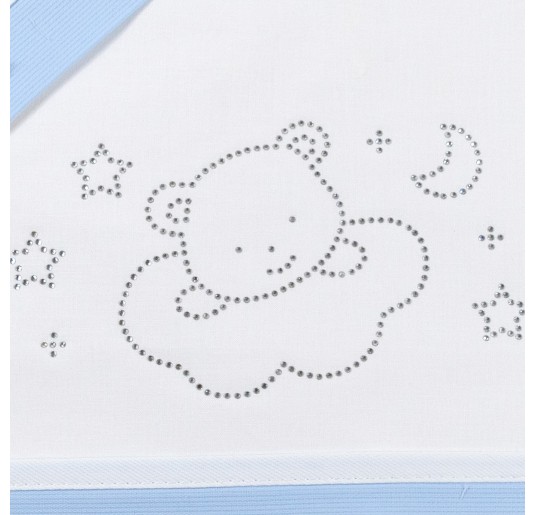 Set lenzuola culletta e carrozzina con strass ST904AZ 2