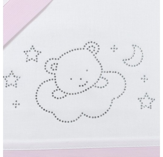 Set lenzuola culletta e carrozzina con strass ST904RR 2