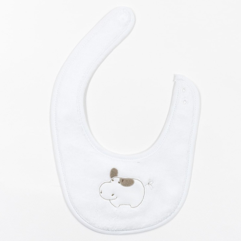 Hippo - Embroidered cotton bib by Coccode C59604A