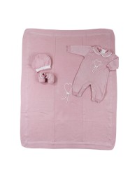 Coordinated suitcase set for newborn girl in thread by Piccole Emozioni PE810