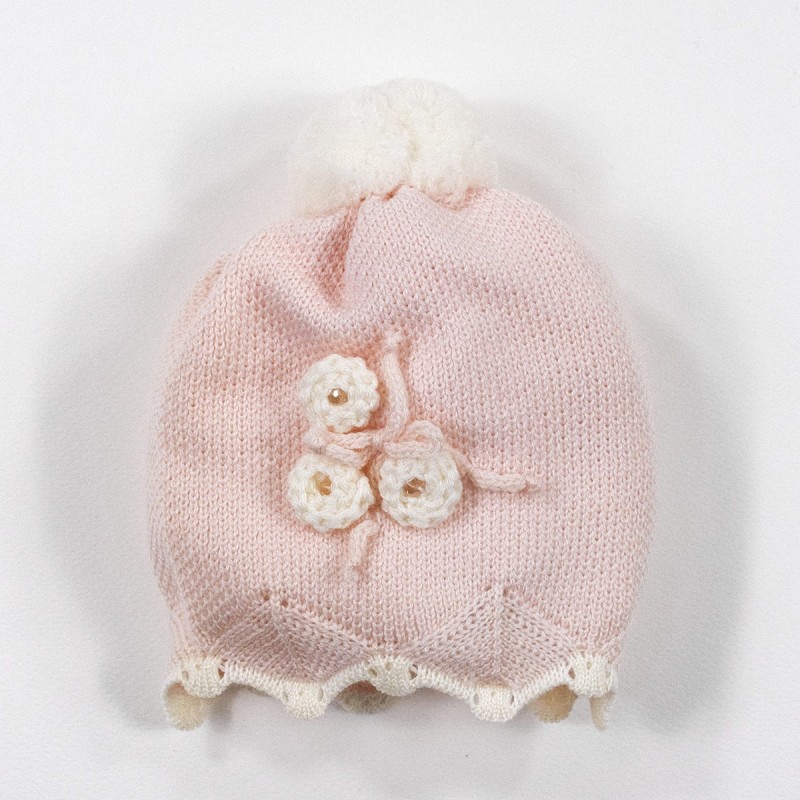 Newborn girl Hat in pure wool by Stella BX1271