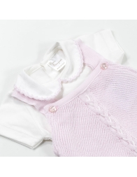 Two-piece outfit in thread for baby girl by Prime Emozioni 823C