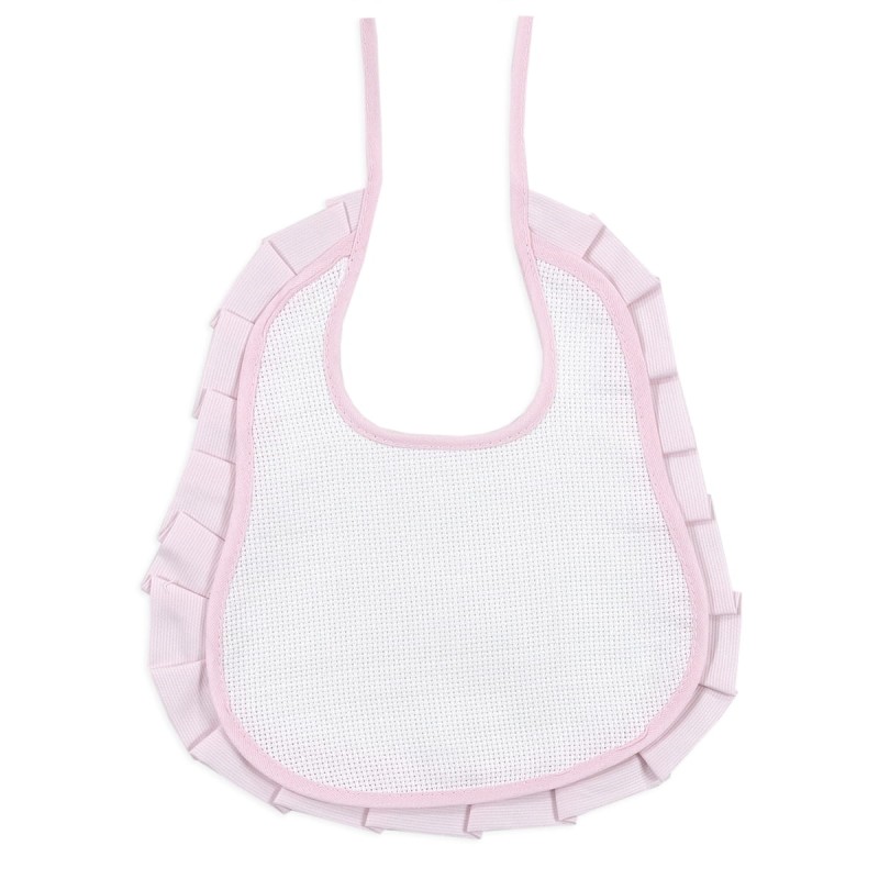 Embroidery bib with aida fabric and piquet edge CI02150