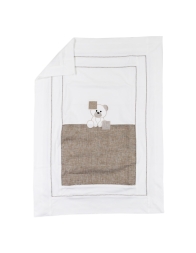 Set bauletto corredino neonato misto lino Teneri & Belli B251