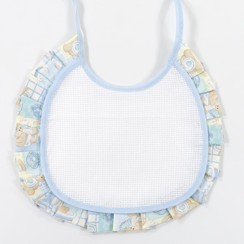 Embroidery bib with aida fabric IR994