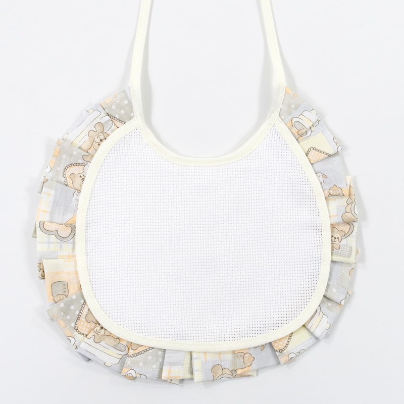 Embroidery bib with aida fabric IR994