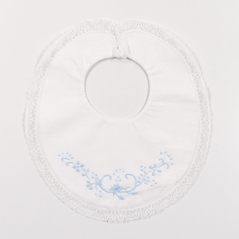 Hand embroidered pure cotton bib BAVC02AZ