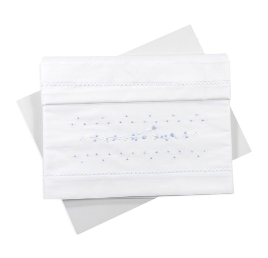 Lenzuolino ricamato a mano culla carrozzina LC45348AZ 2