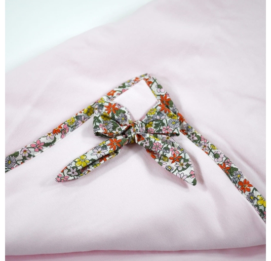 Copertina culletta e carrozzina in cotone jersey Coccode’ rosa Liberty Daisy 2